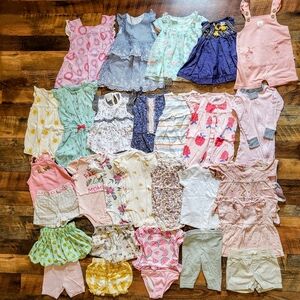 Girls 18m Summer Clothes Lot Dresses Rompers Shorts Shirts 12-18 Months Bundle